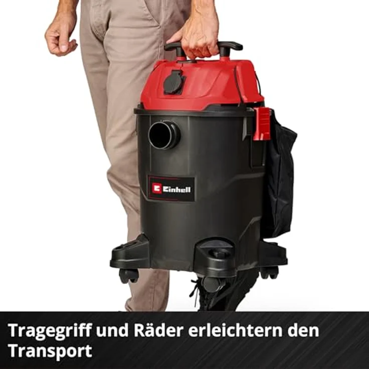 Einhell Nass-Trocken-Sauger TC-VC 1825 A, 1250 W, mit 25 Liter Behälter, Blasfunktion und automatischer Gerätesteckdose – Bild 6