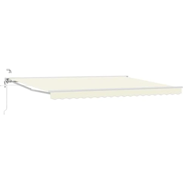 vidaXL Elektrische ausziehbare Markise Creme 4 × 3,5 m, Wetterfeste Markise mit Fernbedienung und individuellem Sonnenschutz für Garten und Terrasse – Bild 1