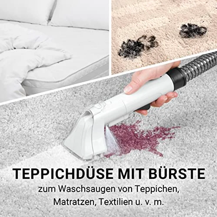 N8WERK Portable Clean Nass-Trocken-Sauger, 400 W, kompakt, leistungsstarker Fleckenentferner für Polster und Teppiche – Bild 6