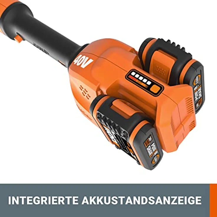 Worx PowerShare 20V Akku-Rasentrimmer WG183E, 33 cm, Li-Ionen, 40 V, 2 Ah, inkl. 2 Akkus, kabellos und leichtgewichtig – Bild 4