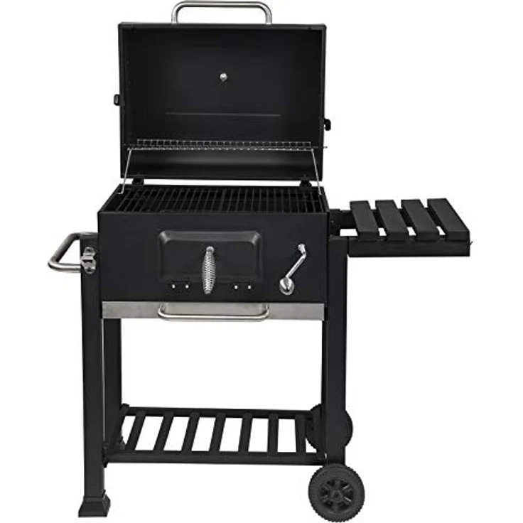 Holzkohlegrill mit Deckel, Barbecue Holzkohlegrill für Partys, Schwarz, Grillfläche 28 x 41,7 cm – Bild 6