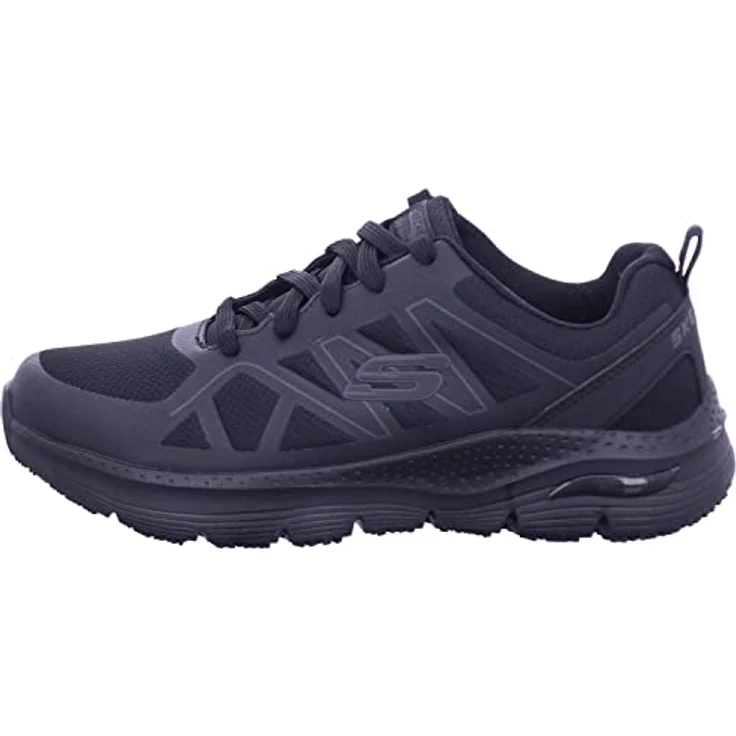 Skechers ARCH FIT SR, Berufsschuh Schnürschuh für Gastronomie und Pflege, gepolsteter Schaftrand, schwarz – Bild 2