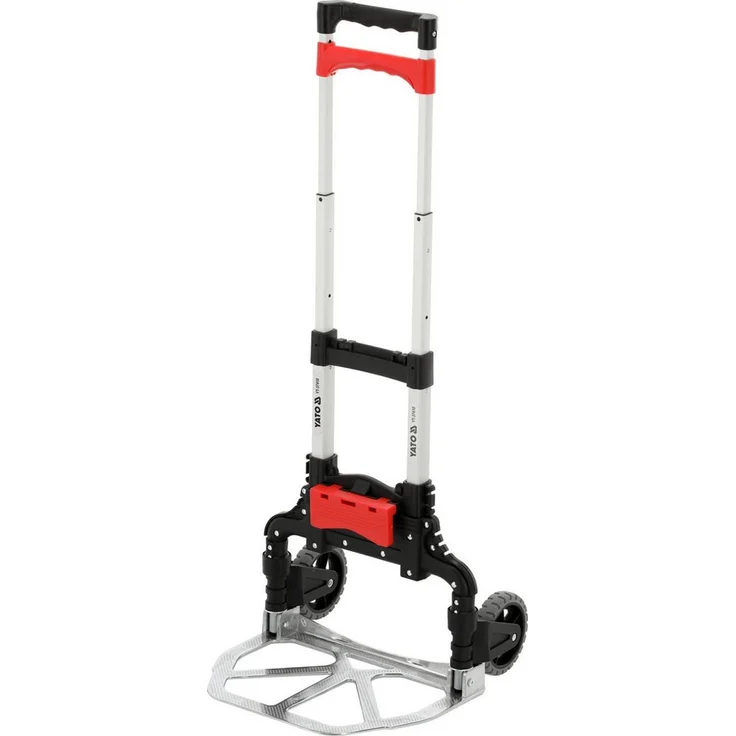 Yato Sackkarre Carrello portaoggetti pieghevole, Klappbarer Transportwagen bis 60 kg, Leichtgewicht aus Aluminium, TPR-Räder, mit verstellbarem Handgriff