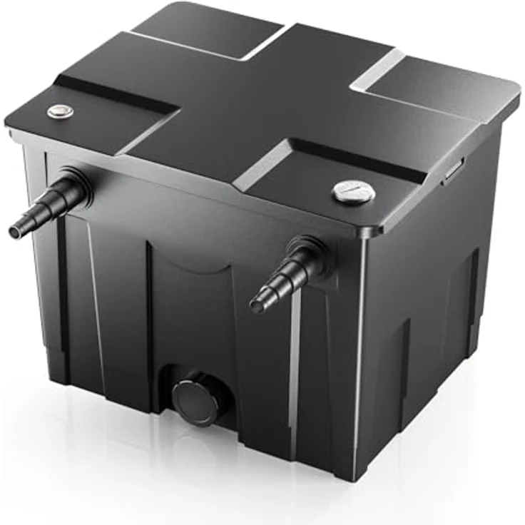 SunSun Bio CBF-350 Teichfilter, 1-Kammer Durchlauffilter für Teichvolumen bis 12.000L, mit 8000L/h Förderleistung und intelligenten Pflegefunktionen – Bild 1