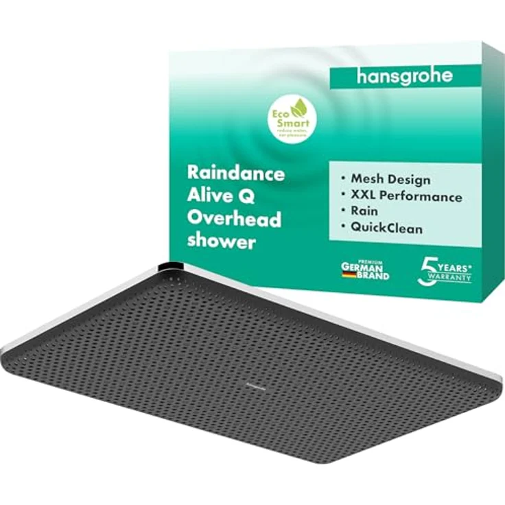 hansgrohe Regenduschkopf, Duschbrause mit Anti-Kalk-Funktion, 2 Strahlarten, 8 l/min, strahlendes Design – Bild 1