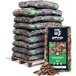 GALAMIO Kiefernrinde Kiefernmulch, Grob 20-60mm, 60l x 26 Säcke, dekorativer Bodenabdecker aus reiner Rinde, rotbraun, 1.560l / Palette