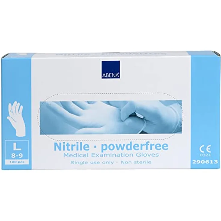 Abena Handschuhe Nitril Gr. L weiß, texturiert,100St
