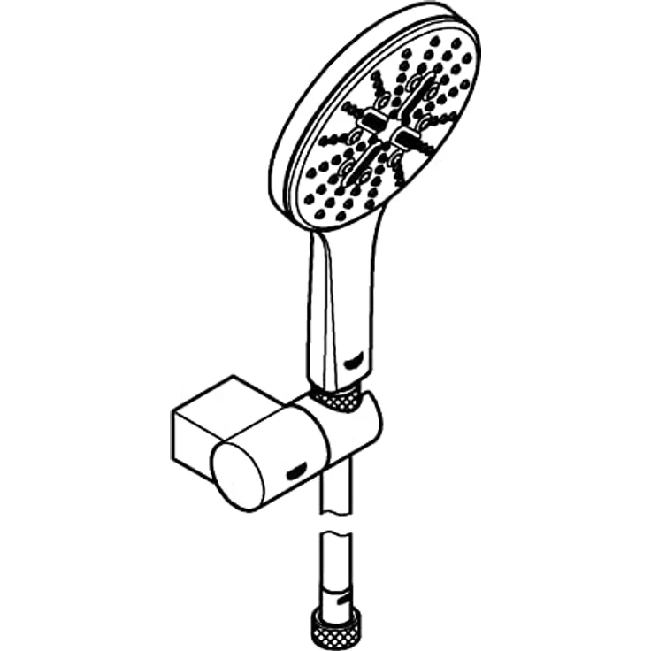 Grohe Rainshower SmartActive 130 Duschbrause, 3 Strahlarten, 9.5 l/min, mit verstellbarem Wandhalter und TwistFree Duschschlauch, Chrom – Bild 4
