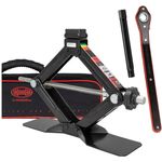 HEYNER Wagenheber Premium Scherenwagenheber 1,5t für BMW, stabile Gummiauflage, extra stabiler Standfuß, Hubhöhe 104-380 mm, Comfort Verlängerung und Ratsche, schwarz