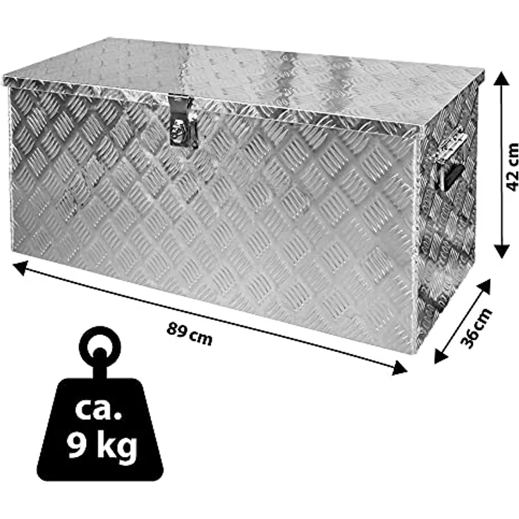 Trucky Truckbox, Deichselbox aus Aluminium, wasserdichte Werkzeugkiste mit Schloss und Schlüssel, 15 Größen verfügbar – Bild 3