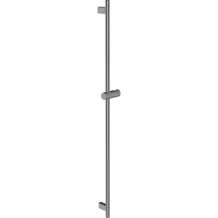 Laufen HF904794423000, Duschgleitstange mit Brausehalter, aus hochwertigem Vollmetall in gebürsteter Edelstahl-Optik, Wandmontage, 40 cm hoch, 80 cm lang