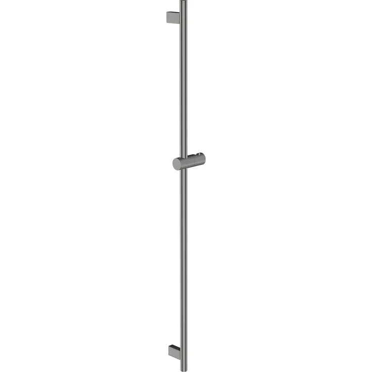 Laufen HF904794423000, Duschgleitstange mit Brausehalter, aus hochwertigem Vollmetall in gebürsteter Edelstahl-Optik, Wandmontage, 40 cm hoch, 80 cm lang