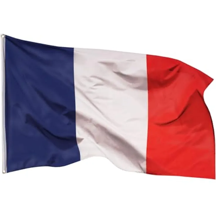 Aricona Frankreich Flagge 250x150cm, wetterbeständige Fahne mit Messingösen, 100% Polyester, robuste Doppelnaht, lebendige Farben