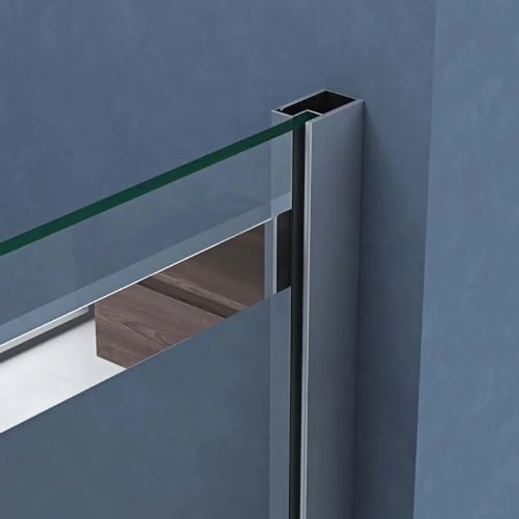 doporro Eckdusche Duschkabine Ravenna18 ESG-Sicherheitsglas Easy-Clean Duschabtrennung, BxT: 100x75 cm, Einscheibensicherheitsglas, Nano-Beschichtung, mit Schiebetür in Klarglas – Bild 5