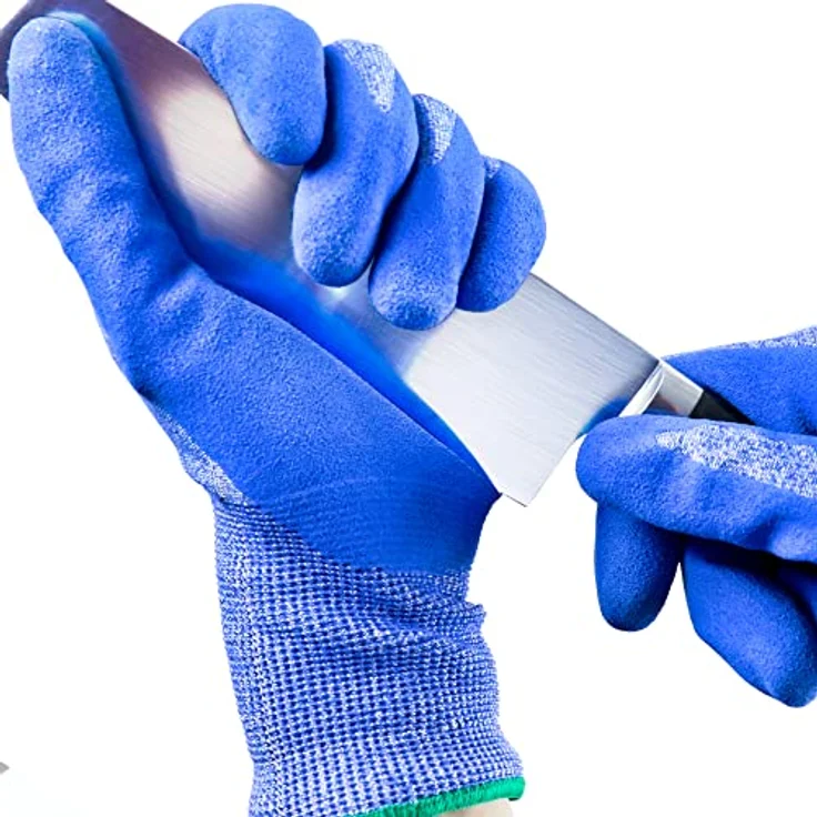 S&R Schnittfeste Schutzhandschuhe 1 Paar, Anti-Rutsch Arbeitshandschuhe Schnittschutzklasse A5, flexibles Wolfram-Gewebe und Nitrilbeschichtung XL/10, für Montage, Bauen, Restauration – Bild 1