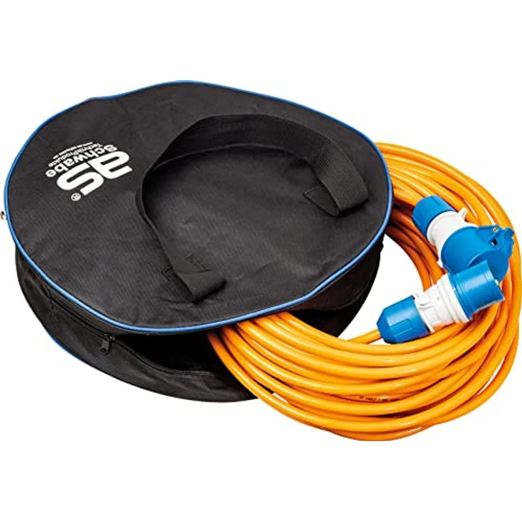 as - Schwabe Tasche für Verlängerungsleitungen, allwettertauglich, staub- und spritzwasserdicht, Tragkraft 10 kg, für Kabel bis 25 m, 40x40x9 cm, Modell 12280 – Bild 2