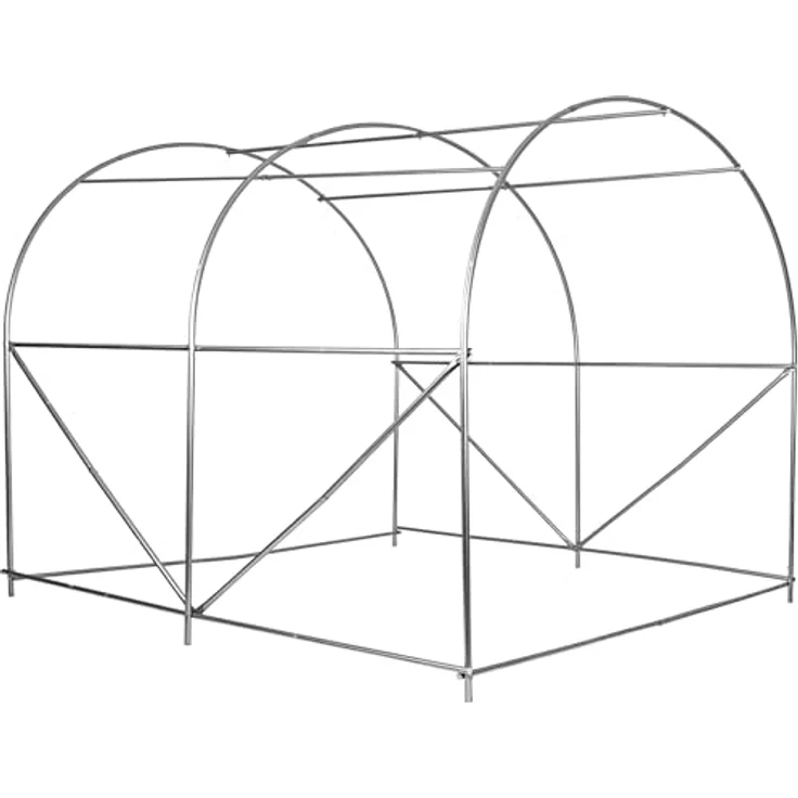 SPRINGOS Folientunnel Bogendach Fenster Gewächshaus 200 x 200 x 200 cm, UV-Schutz, Belüftungsfenster, grün – Bild 5