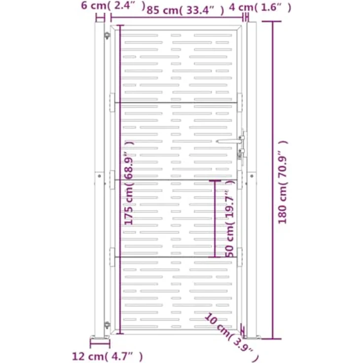 vidaXL Gartentor aus Cortenstahl, 105 x 180 cm, Rostig – Bild 3