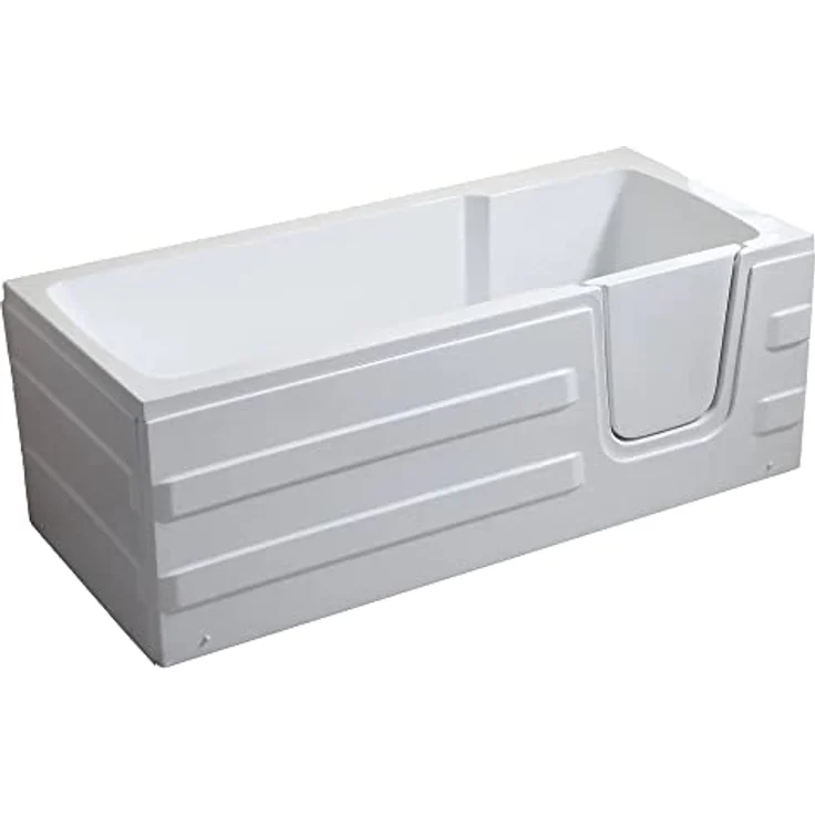 Sanotechnik Badewanne Paros, mit Tür, rechteckig, weiß, 170 cm, Acryl – Bild 3