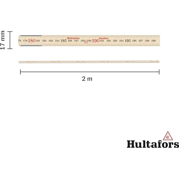Hultafors Zollstock 2m aus Glasbirke mit Zoll- & CM-Einteilung, Made in Sweden, langlebiger Holz Gliedermassstab mit Zentimeter- & Inchskala, Gelenken aus Schwedenstahl – Bild 2
