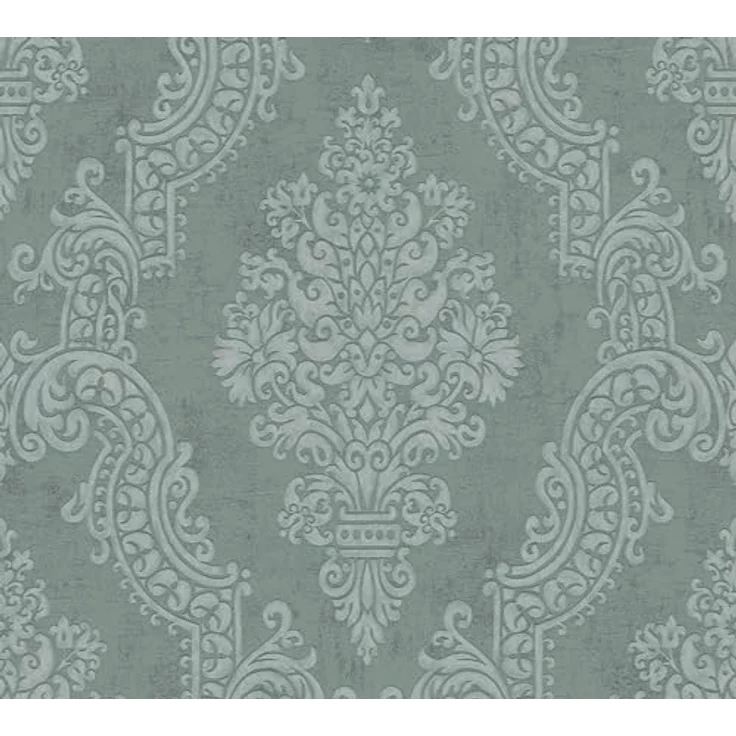 A.S. Création Pure Elegance Vliestapete, Barocktapete mit Ornamenten, licht- und hoch waschbeständig, 0,53 x 10,05 m, Grün, Dunkelgrün, Made in Germany – Bild 3