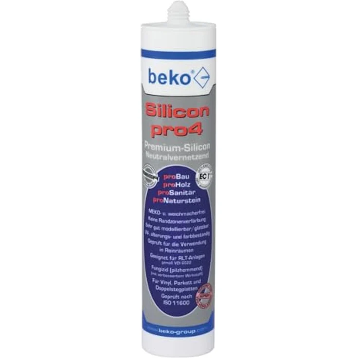 beko Silicon pro4 Premium Silikon 310 ml, fungizid und UV-beständig in hellbraun/buche-hell, für vielseitige Abdichtungen – Bild 1