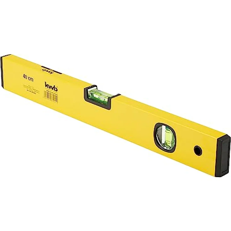 kwb Wasserwaage Aluminium 40 cm, 0,5 mm/m Genauigkeit, hoch präzise geschliffen, je 1 Horizontal-und Vertikallibelle – Bild 1