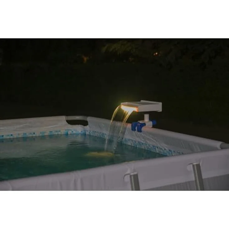 Bestway LED-Wasserfall für Stahlrahmenpools, mit 8 Beleuchtungsmodi, IP67 wasserdicht, Betrieb mit 3 AA-Batterien, automatischer Abschaltfunktion – Bild 9
