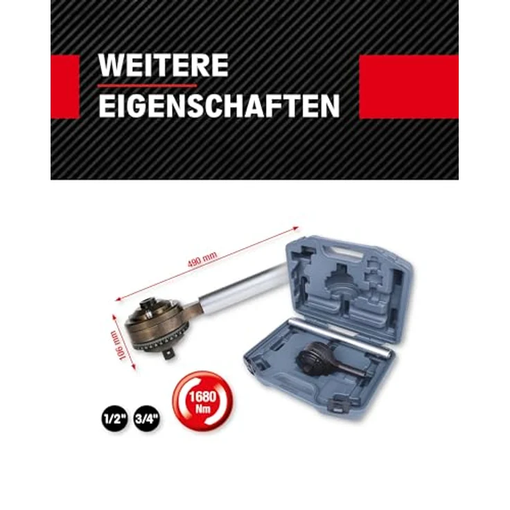 KS Tools Drehmomentschlüssel 516.3740, 3/4" mit 280 Nm bis 1680 Nm, präzise und robust im Kunststoffgehäuse – Bild 4