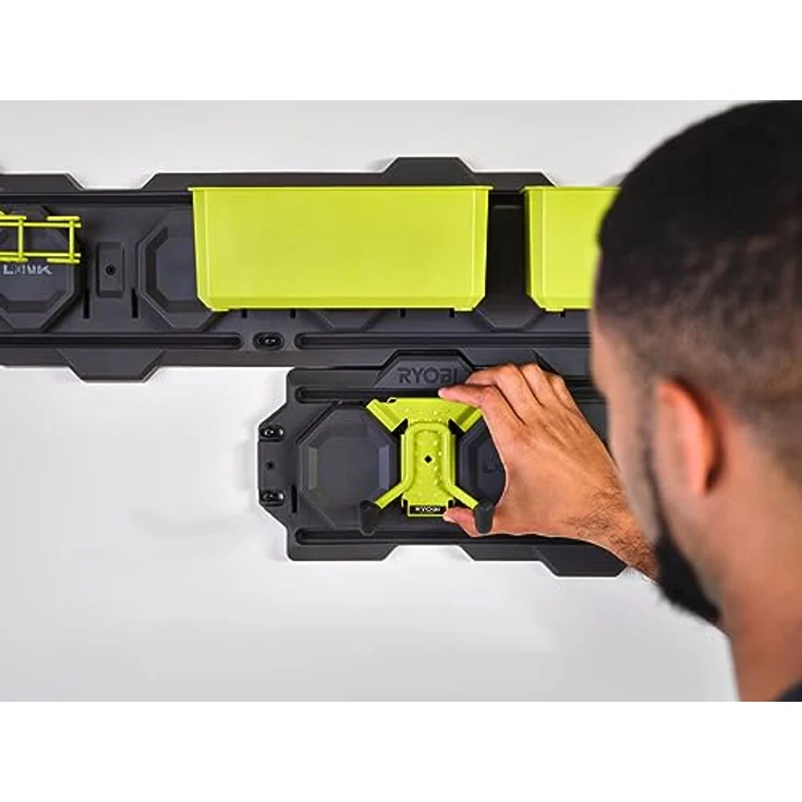 RYOBI LINK Aufbewahrungssystem RSL2WR-2, Modularer Wandträger 2er-Set, 84 cm, bis zu 34 kg pro 30 cm, kompatibel mit Aufbewahrungsboxen – Bild 4