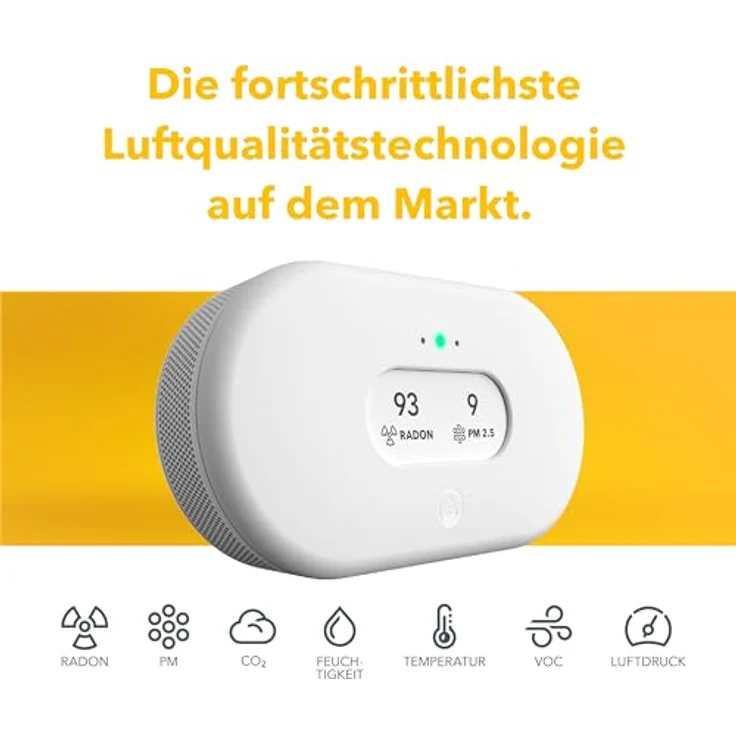 Airthings 2960 View Plus - Intelligenter Radon und Luftqualität-Messgerät (Feinstaub, Radon, CO2, VOC, Luftfeuchtigkeit, Temperatur) – Bild 5