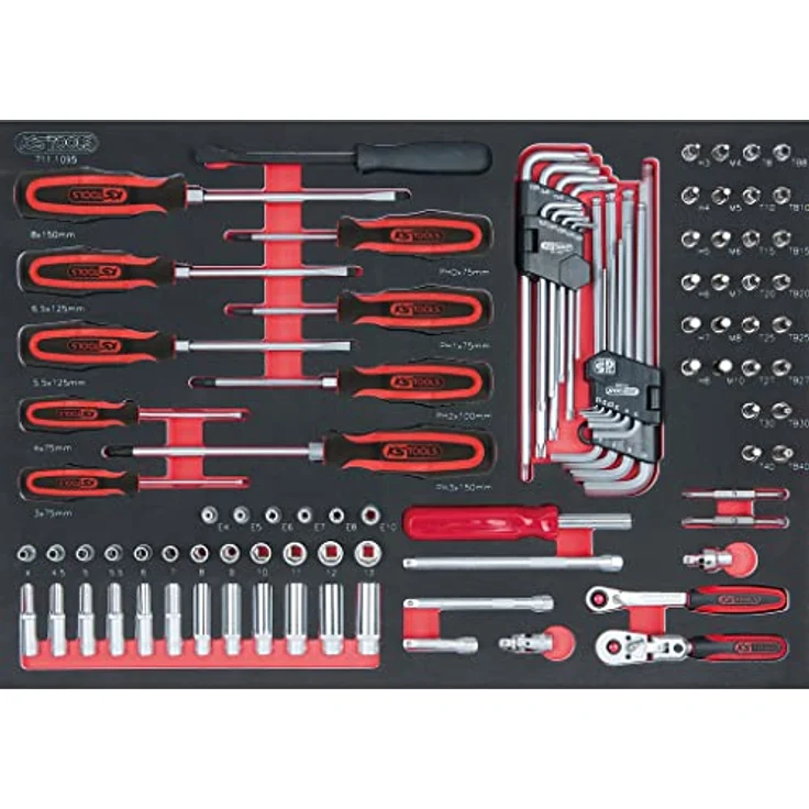 KS Tools Bit- und Steckschlüsselset SCS 1/4", 95tlg. in 1/1 Systemeinlage, öl- und chemikalienbeständig, dreifarbiger Schaumstoff – Bild 2