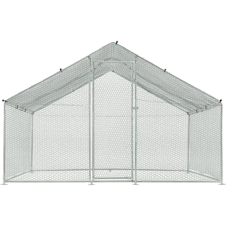 Juskys Freilaufgehege 3x2x2m Hühnerstall aus Metall begehbar mit 6 m² Lauffläche, Tür & Riegel – Freigehege für Hühner, Kleintiere & Pflanzen – Bild 9