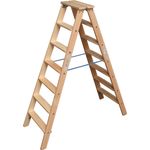 Krause STABILO Stufen-DoppelLeiter Holz, 2x7 Stufen