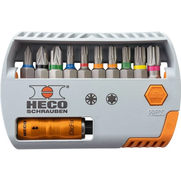 HECO-Bit-Selector, HECO- und Pozi-Drive, mit Farbkodierung 11-tlg.