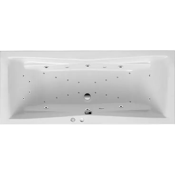 Ottofond Whirlpool Santos Duo, 190 x 80 cm, Sanitäracryl, Weiß, Exklusiv mit Hydra-Jet-Massage, Luftsystem und Bluetooth-Soundsystem