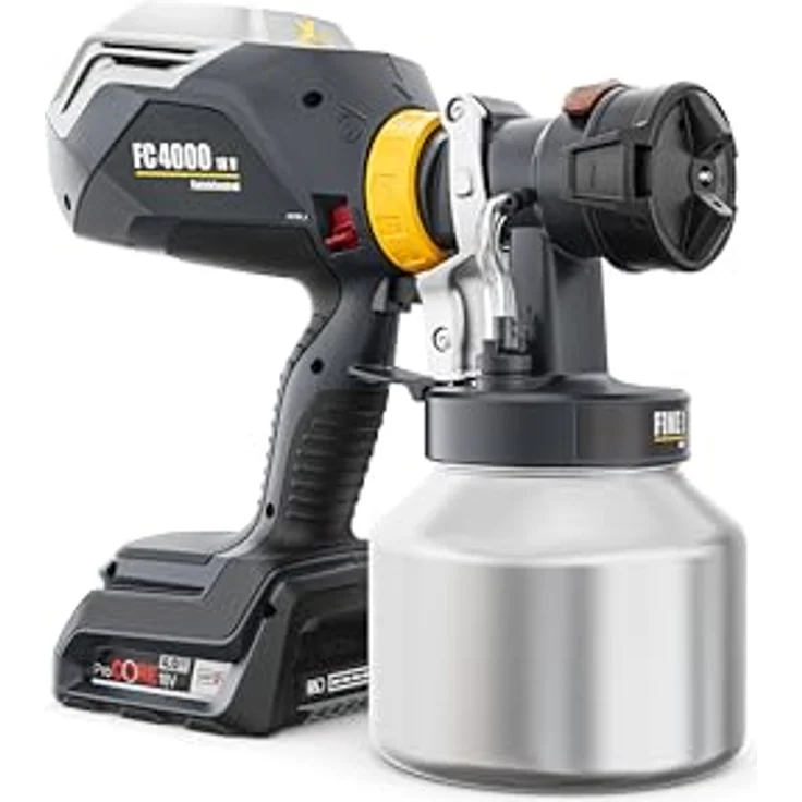 WAGNER FinishControl 4000 18V FineSpray Kit, mobiles XVLP Akku-Farbsprühsystem mit zwei 18V Akkus und komfortabler Handhabung – Bild 4