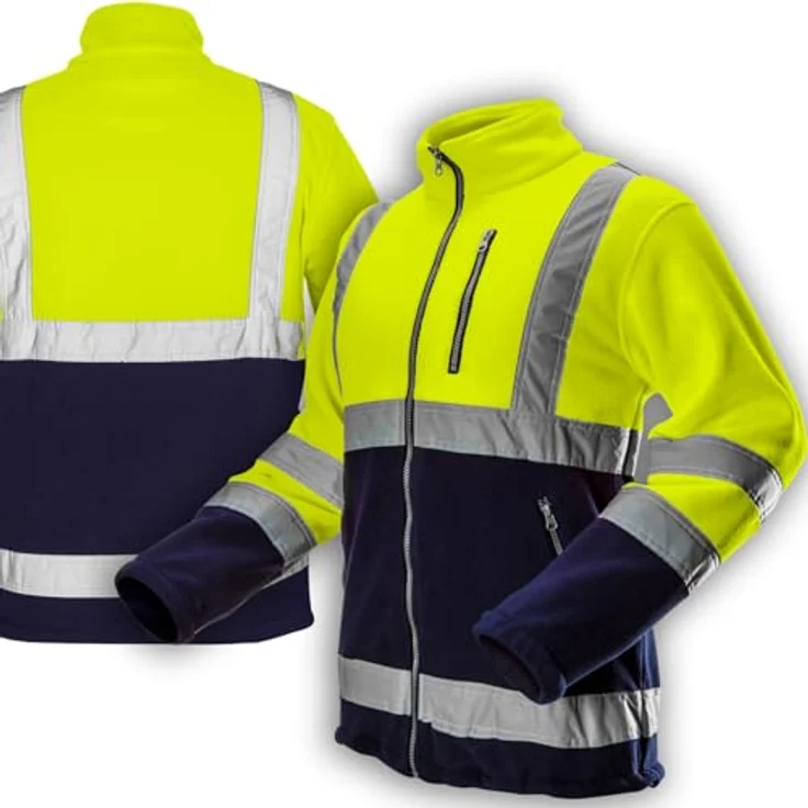 Warnschutzjacke aus Polar Fleece 280g-m² gelb L – Bild 8