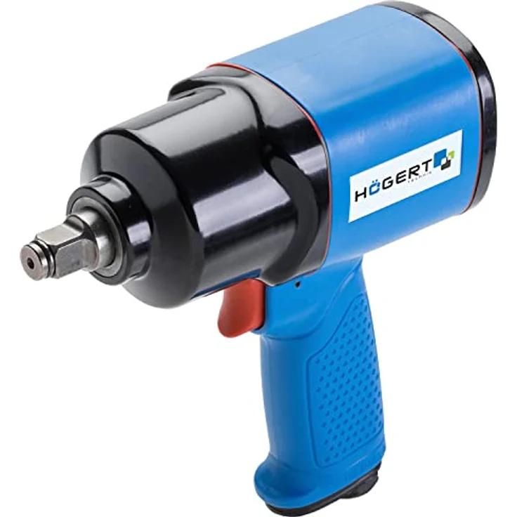 Högert Technik Pneumatischer Schlagschrauber 1/2" Twin Hammer bis 610 Nm, Aluminium-Komposit-Gehäuse, 3 Betriebsbereiche, HT4R622 – Bild 1