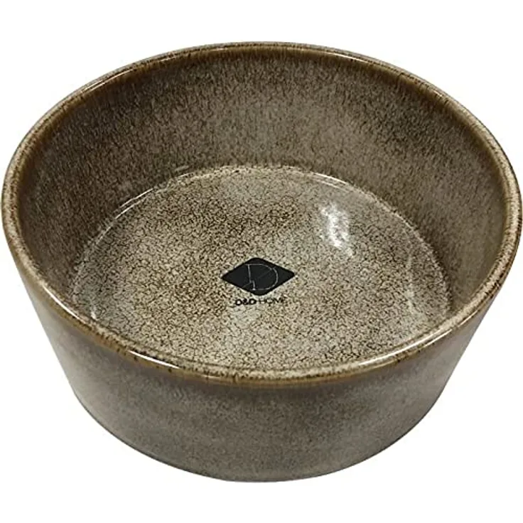 D&D Home Jasper Sand Futternapf 20,8 x 20,8 x 9 cm, Keramik, glasiert, hochwertig, robust und stabil, für Nassfutter, Trockenfutter und Wasser, spülmaschinenfest