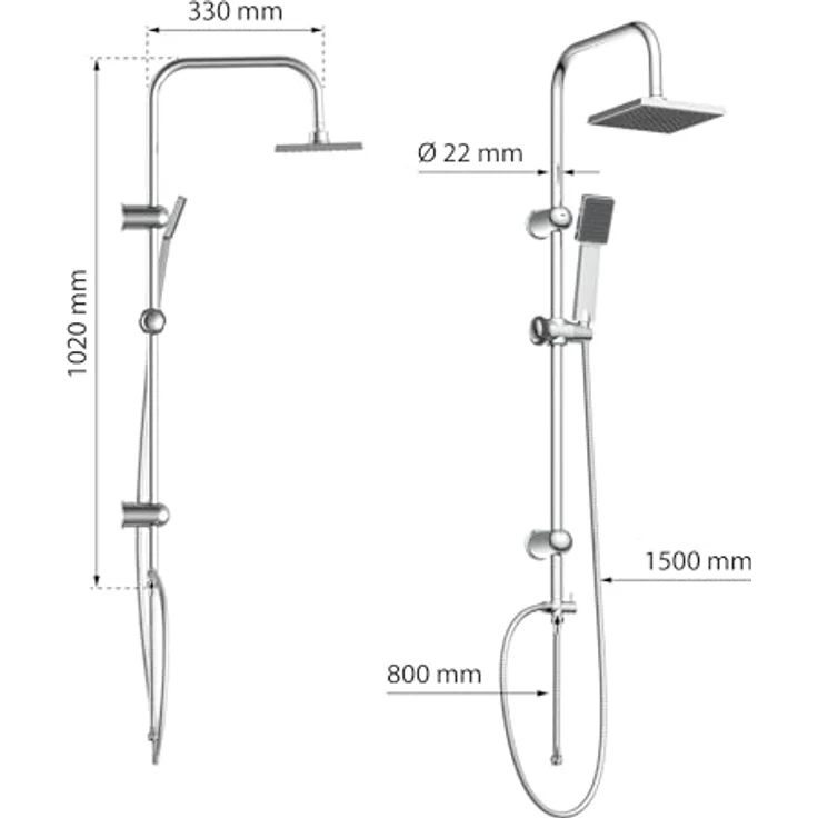 Schütte Brausegarnitur EASY ENERGY, Höhe 102 cm, 1 Strahlart(en), höhenverstellbar, Antikalk, Edelstahl – Bild 5