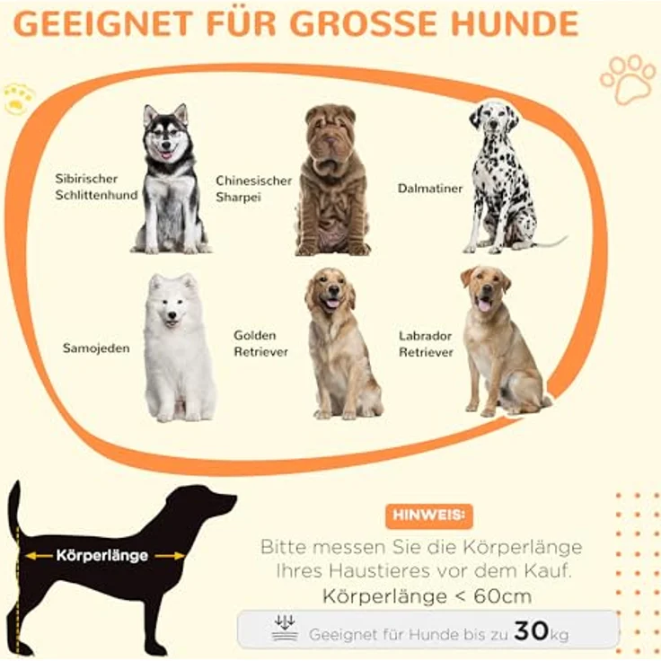 PawHut Hundekäfig für Zuhause, Hundehütte mit Schiebetür, 98 x 58 x 61 cm, Weiß, für große Hunde unter 30 kg – Bild 3