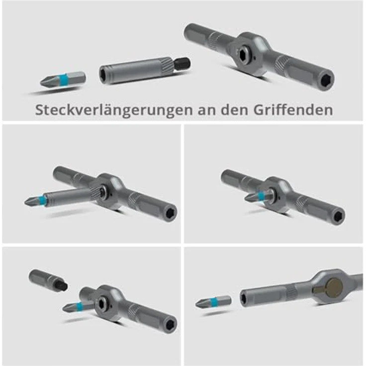 STAHLWERK Ratschen-Schraubendreher-Bit-Set RBS-42 ST, 42-teilig mit feinverzahntem Ratschen-Mechanismus und T-Griff, inkl. Magnetisier-Werkzeug – Bild 3