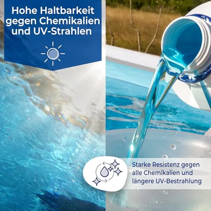 Gre Pools Runde Poolfolie, Ø4,60m x H: 1,20m, einfache Installation mit Überlappungssystem, UV-beständig, blau – Bild 3