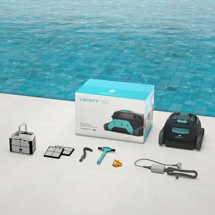 Dolphin Liberty 300 Delphindraht Vakuum / Wireless Poolroboter - Mayronics, induktives Laden, Eco-Modus, kabellos, PVC Lamellenbürste – Bild 7