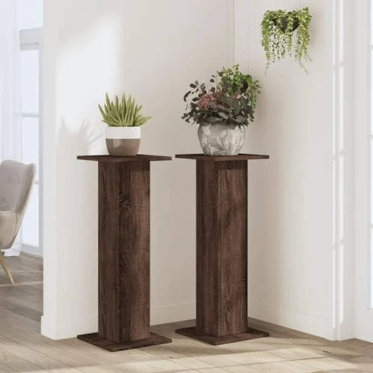vidaXL Blumenständer Pflanzenständer 2 Stk Eichen-Optik 30x30x80 cm Spanplatt – Bild 2