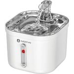 Molly&Cody Spring Trinkbrunnen für Katzen & Hunde (2L Wasserkapazität, Ultra leise Wasserpumpe, 3-faches Filtersystem, kompakt, Edelstahl)