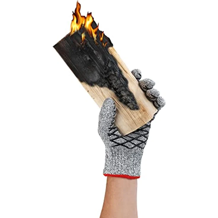 Maximex Grillhandschuhe 2in1, Hitze- & Schneideschutz für Damen, schwarz (Set, 2-tlg) – Bild 3