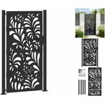 vidaXL Gartentor Schwarz 105x180 cm Stahl Wellen-Design Metall Abschließbar