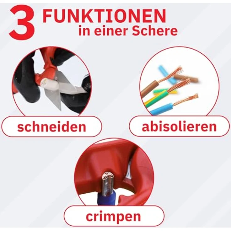 Intercable 16020-F1 107629 Kabelschere, Schneidwerkzeug für Kupfer- und Aluminiumkabel bis 35qmm, mit 2-komponenten Griff und nachstellbarem Schraubgelenk, Lieferung in Safetybox – Bild 2